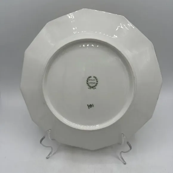 Antique Limoges Plate 9.25” Gold Trim France 12-sided Embossed Scroll - Picture 11 of 14